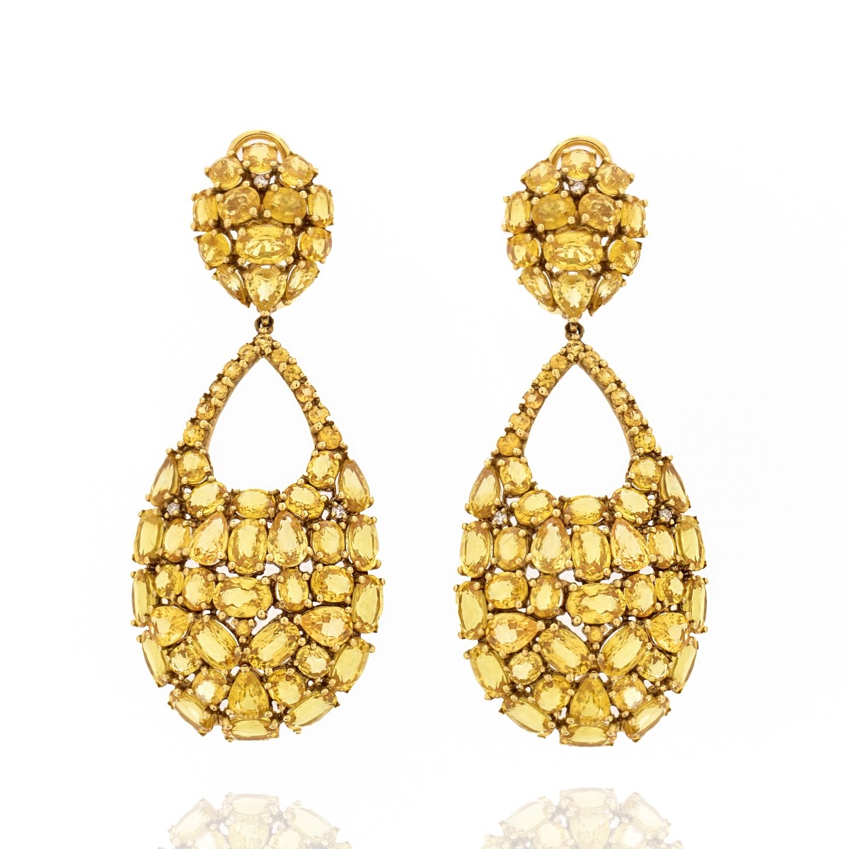 Sapphire, Diamond and 18K Earrings