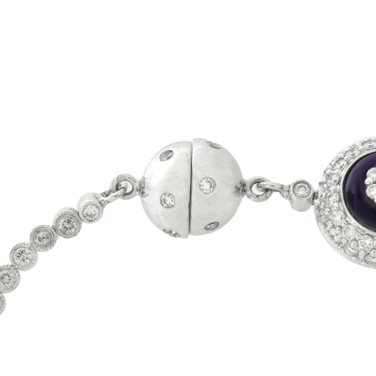 Diamond, Amethyst and 18K Bracelet