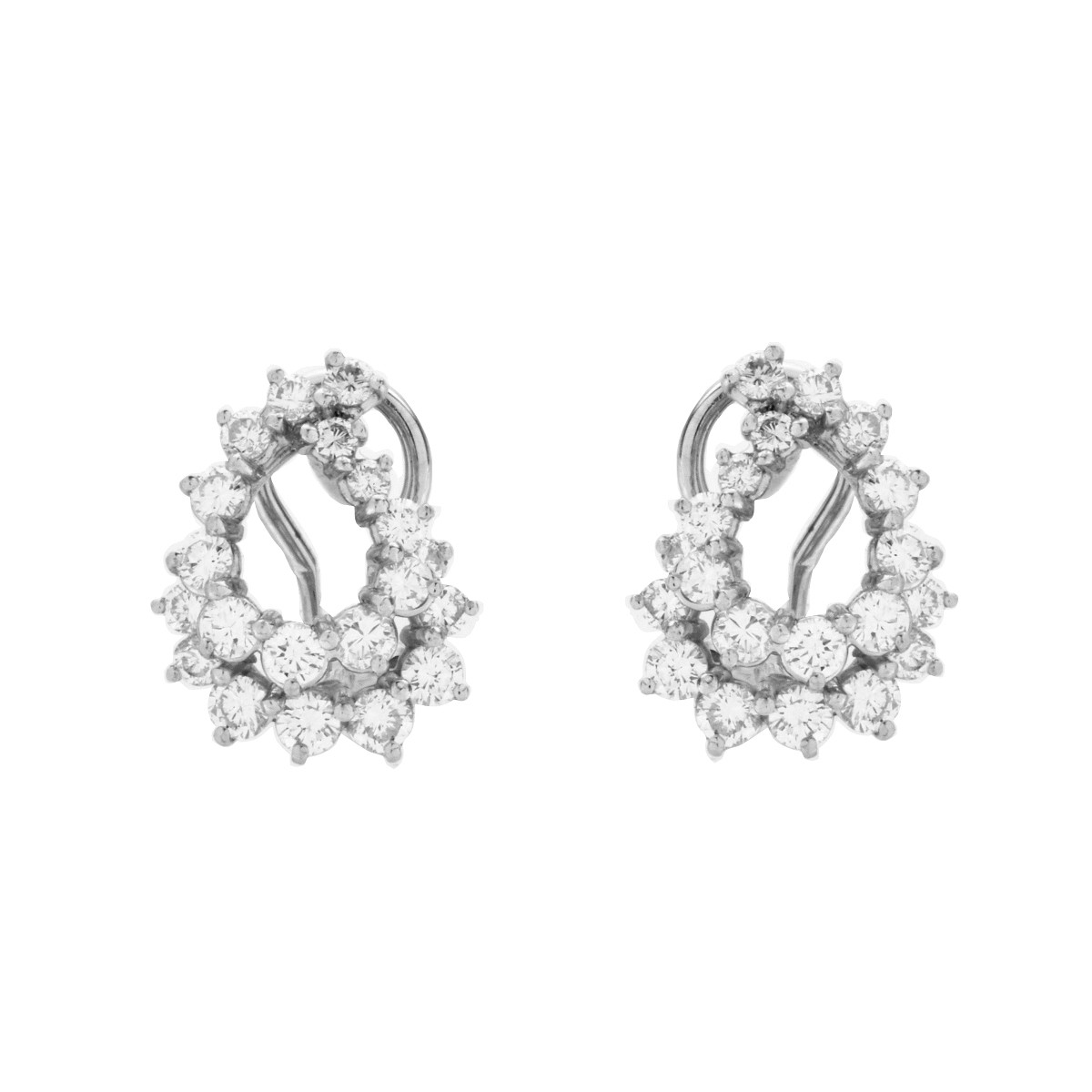 Diamond and Platinum Earrings