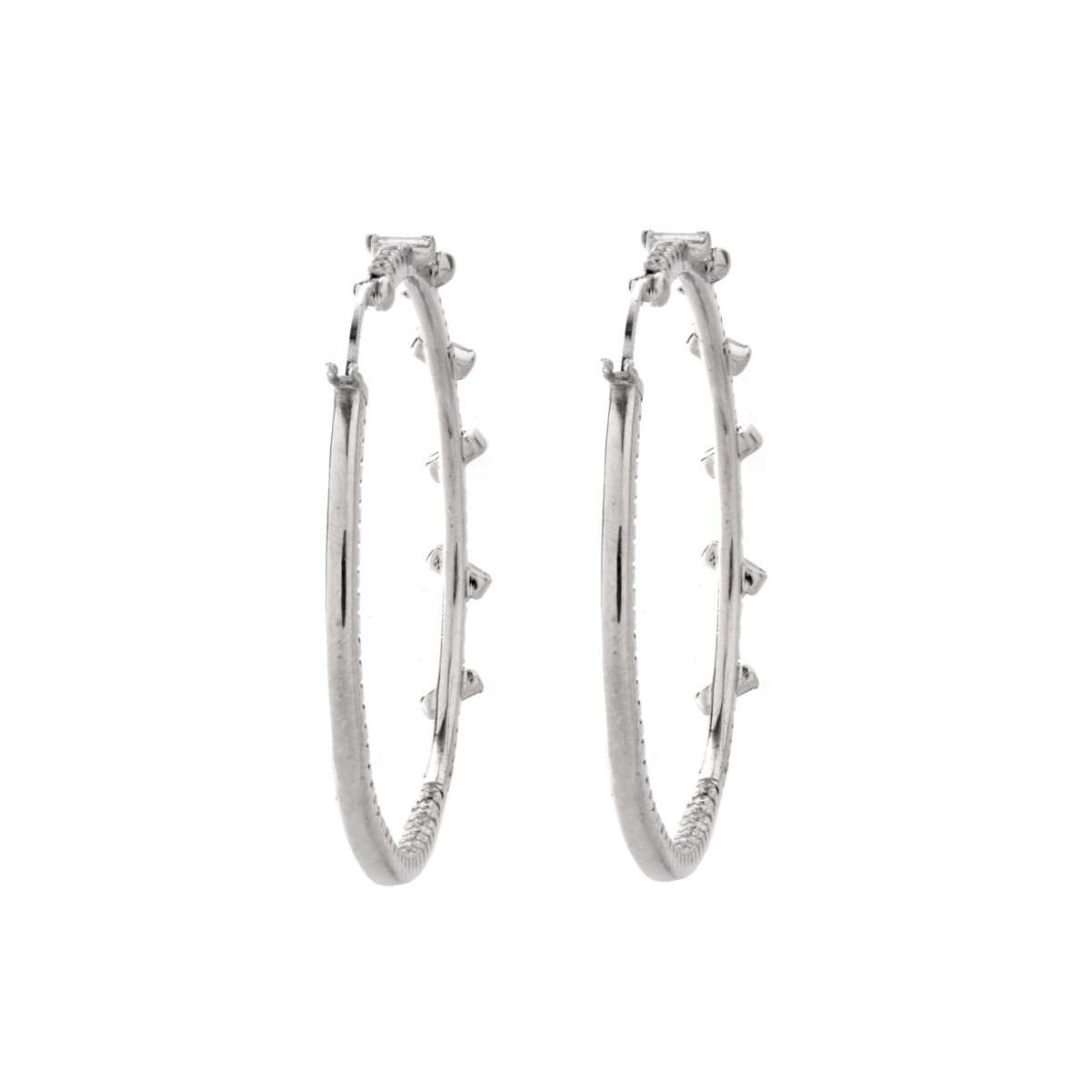 Diamond and 14K Hoop Earrings
