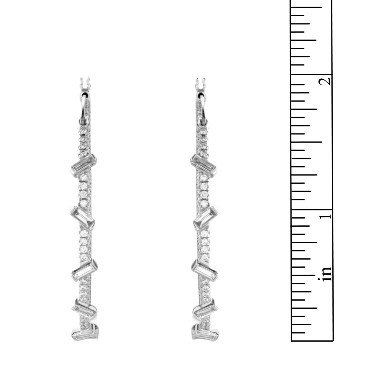Diamond and 14K Hoop Earrings
