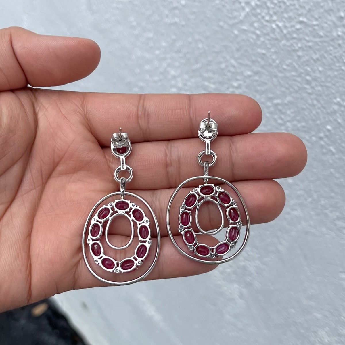 Ruby, Diamond and 18K Earrings