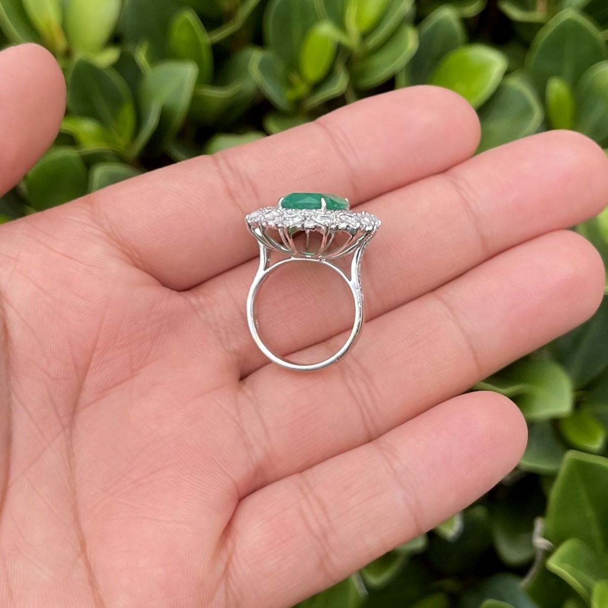 Emerald, Diamond and 18K Ring