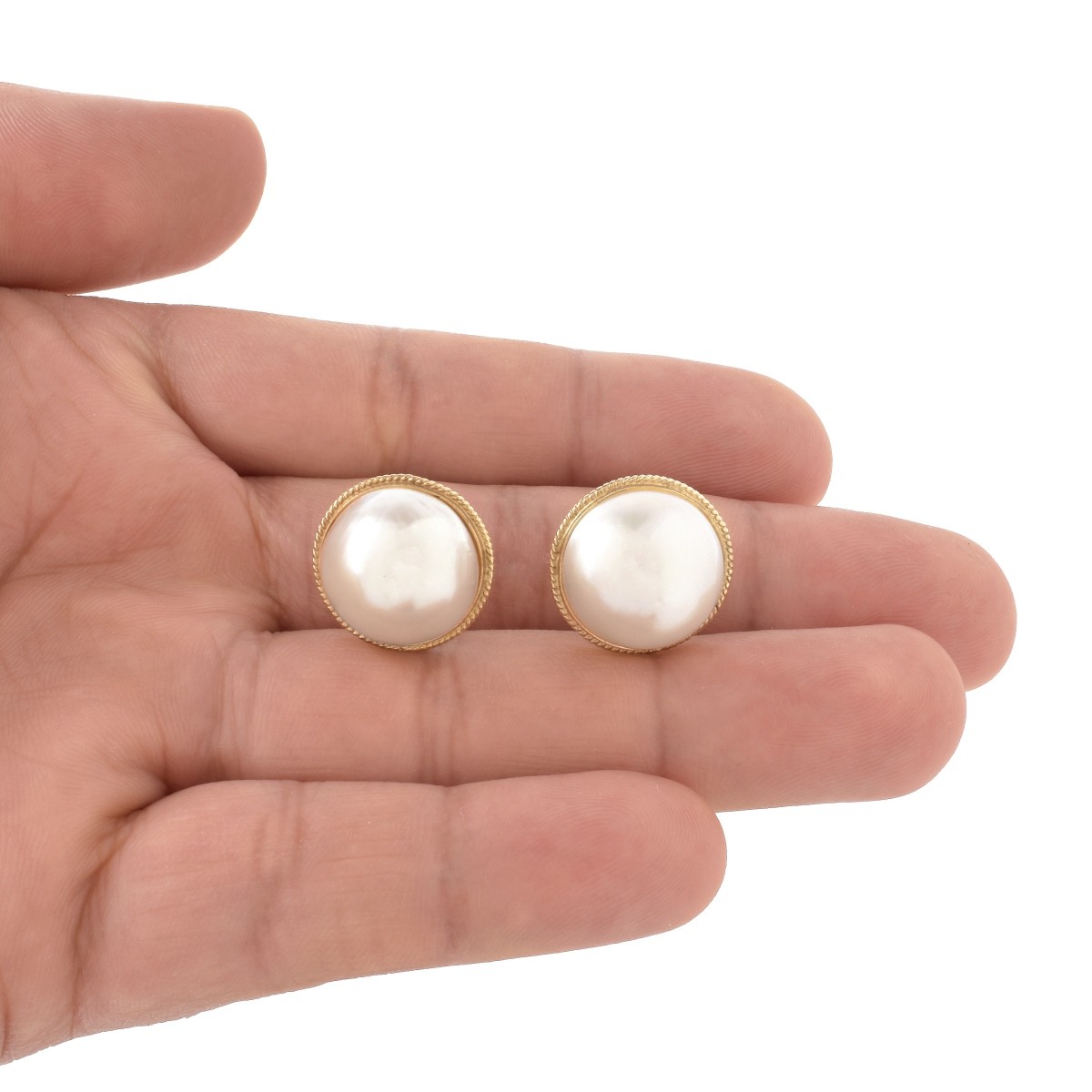 Pearl and 14K Earrings