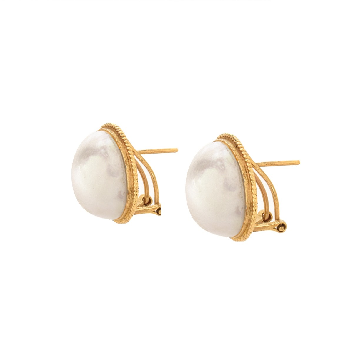 Pearl and 14K Earrings