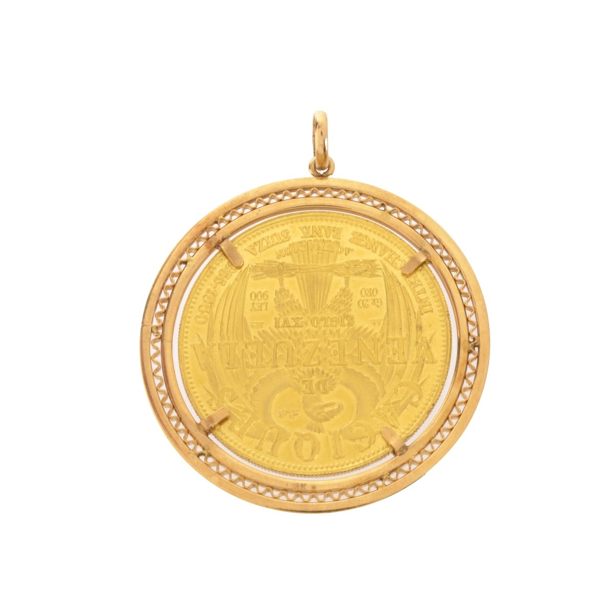 1960 Venezuela Gold Coin / Pendant