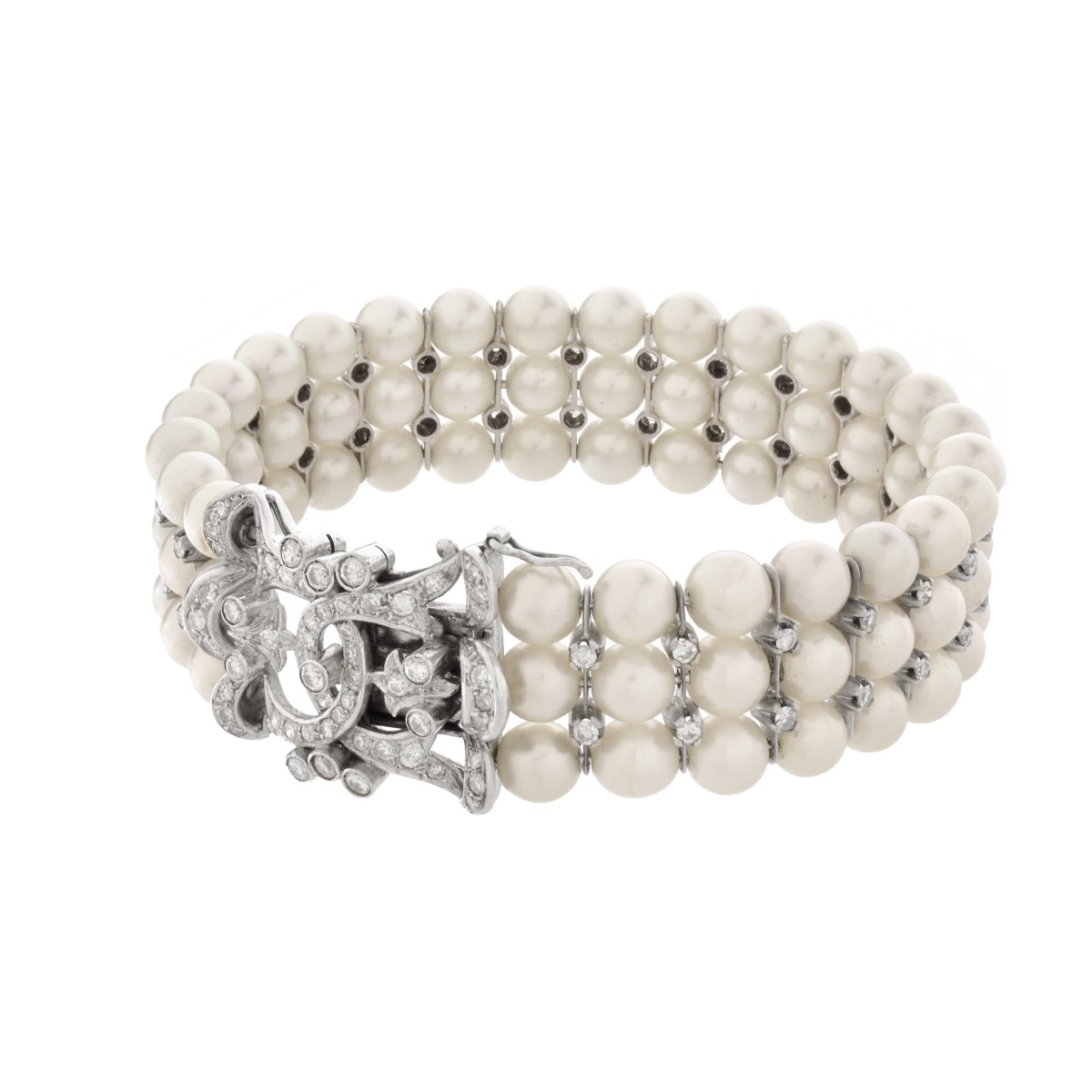 Diamond, Pearl and 18K Bracelet