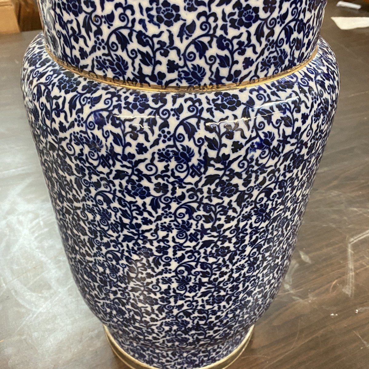 Blue and White Planter