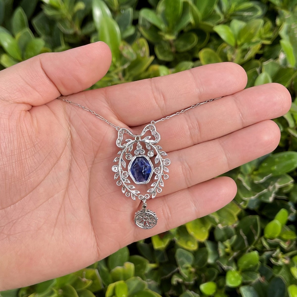 GIA Ceylon Sapphire Pendant Necklace