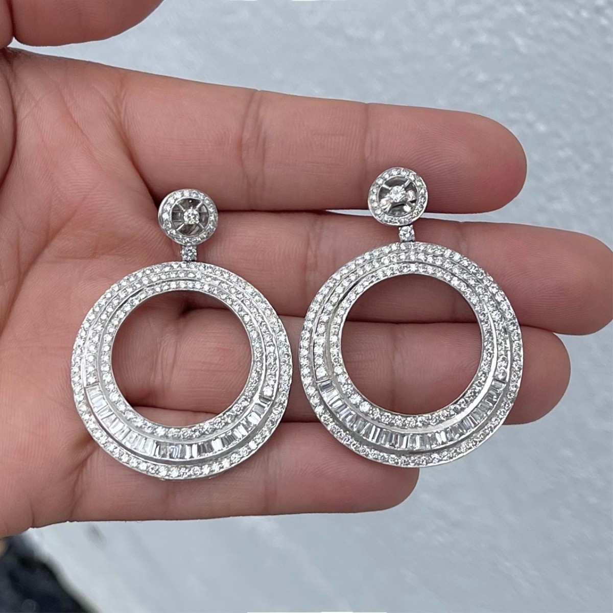 Diamond and 18K Earrings