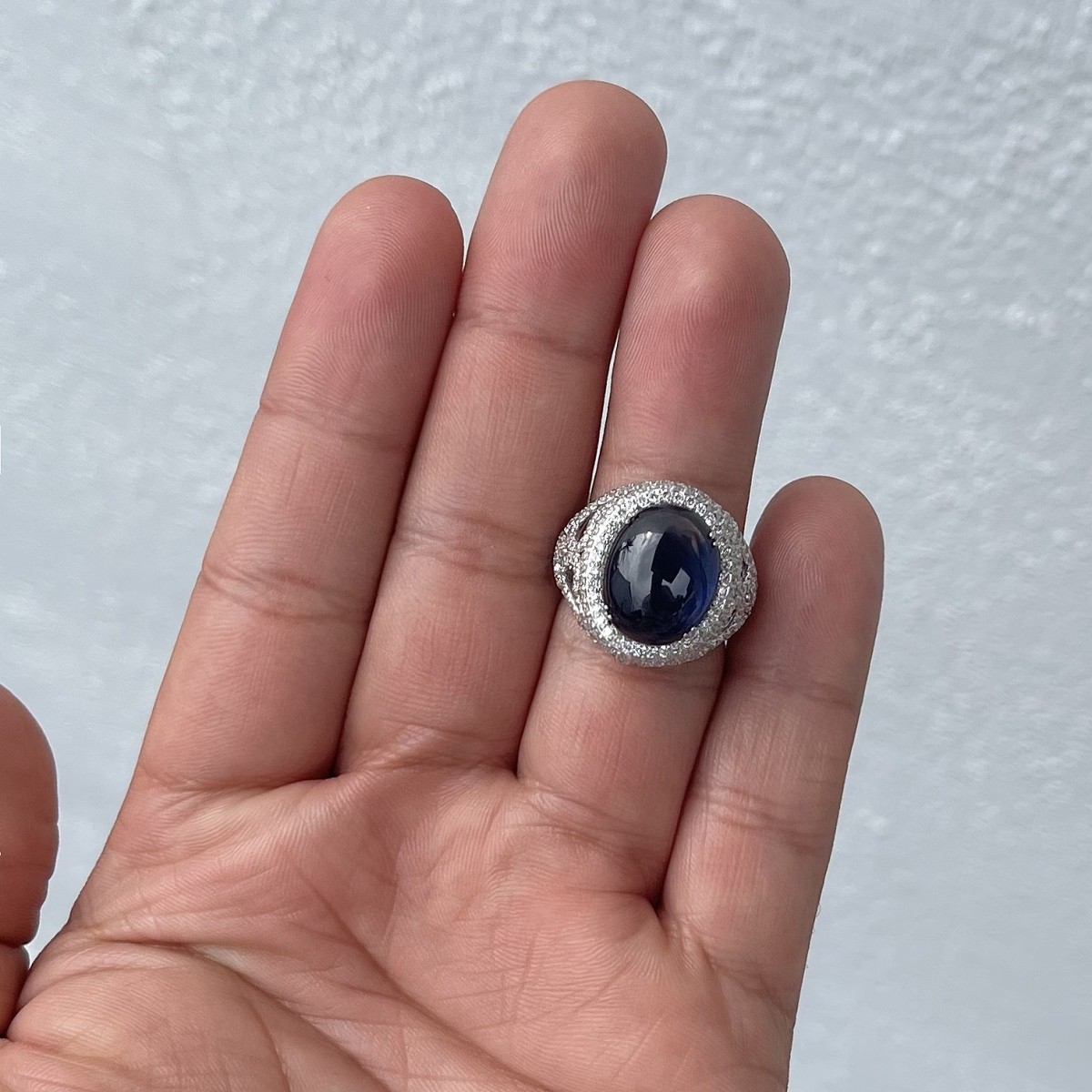 Sapphire, Diamond and 18K Ring