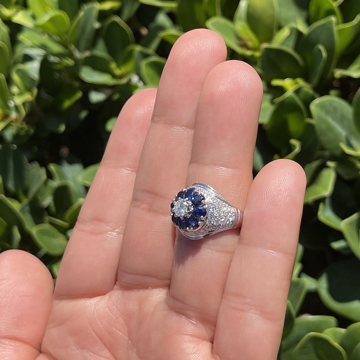 Sapphire, Diamond and 18K Ring