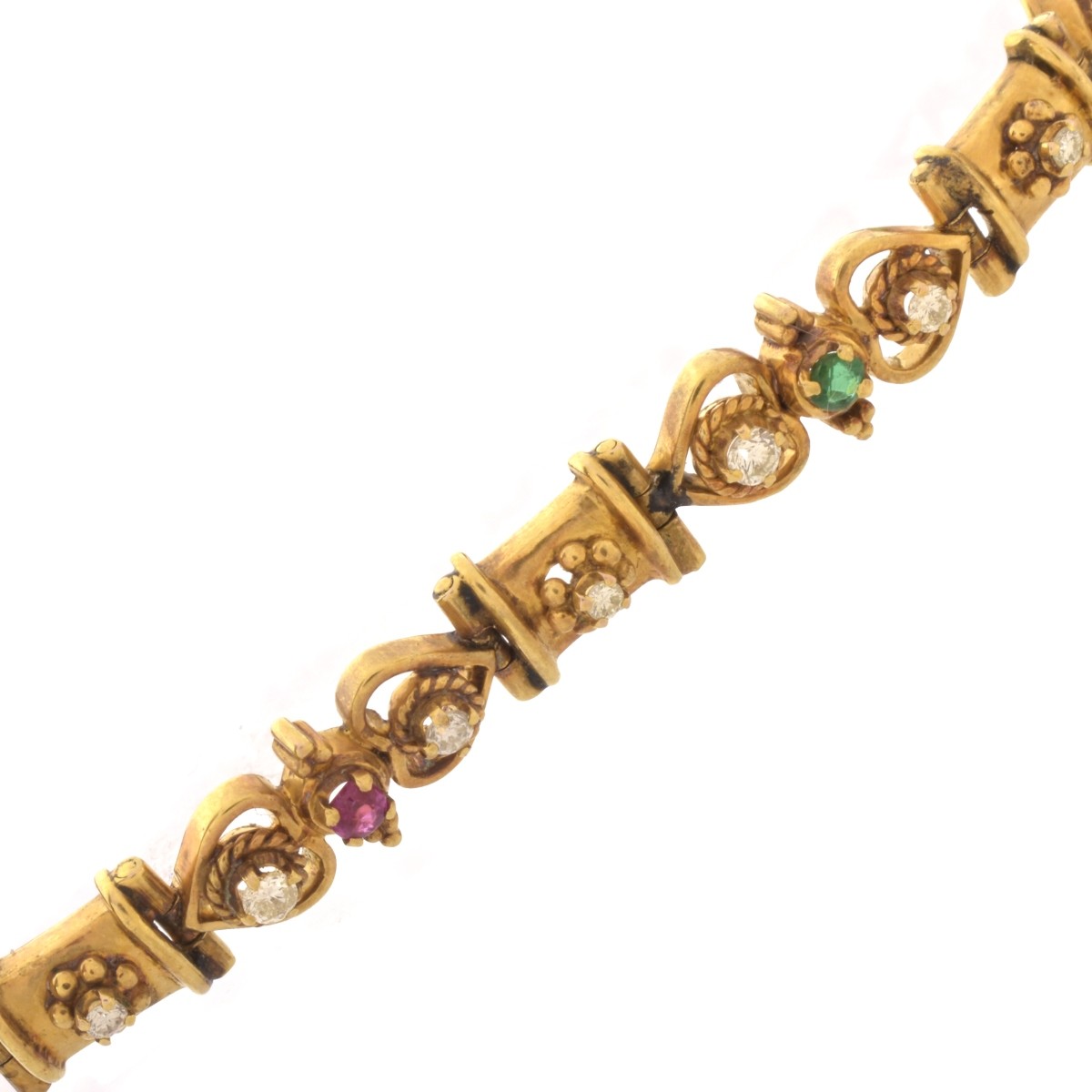 Diamond, Gemstone and 18K Bracelet