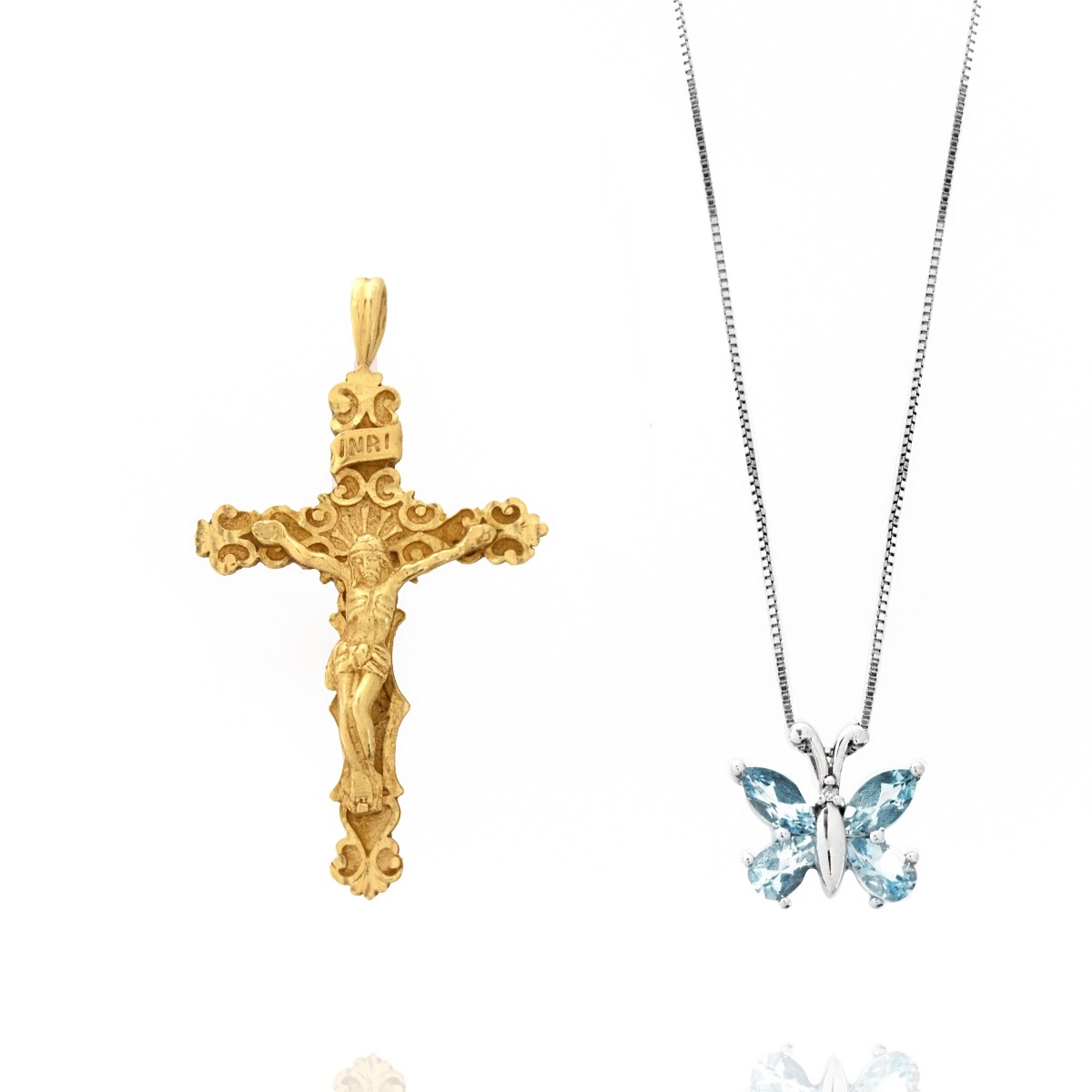 14K Necklace and Cross Pendant