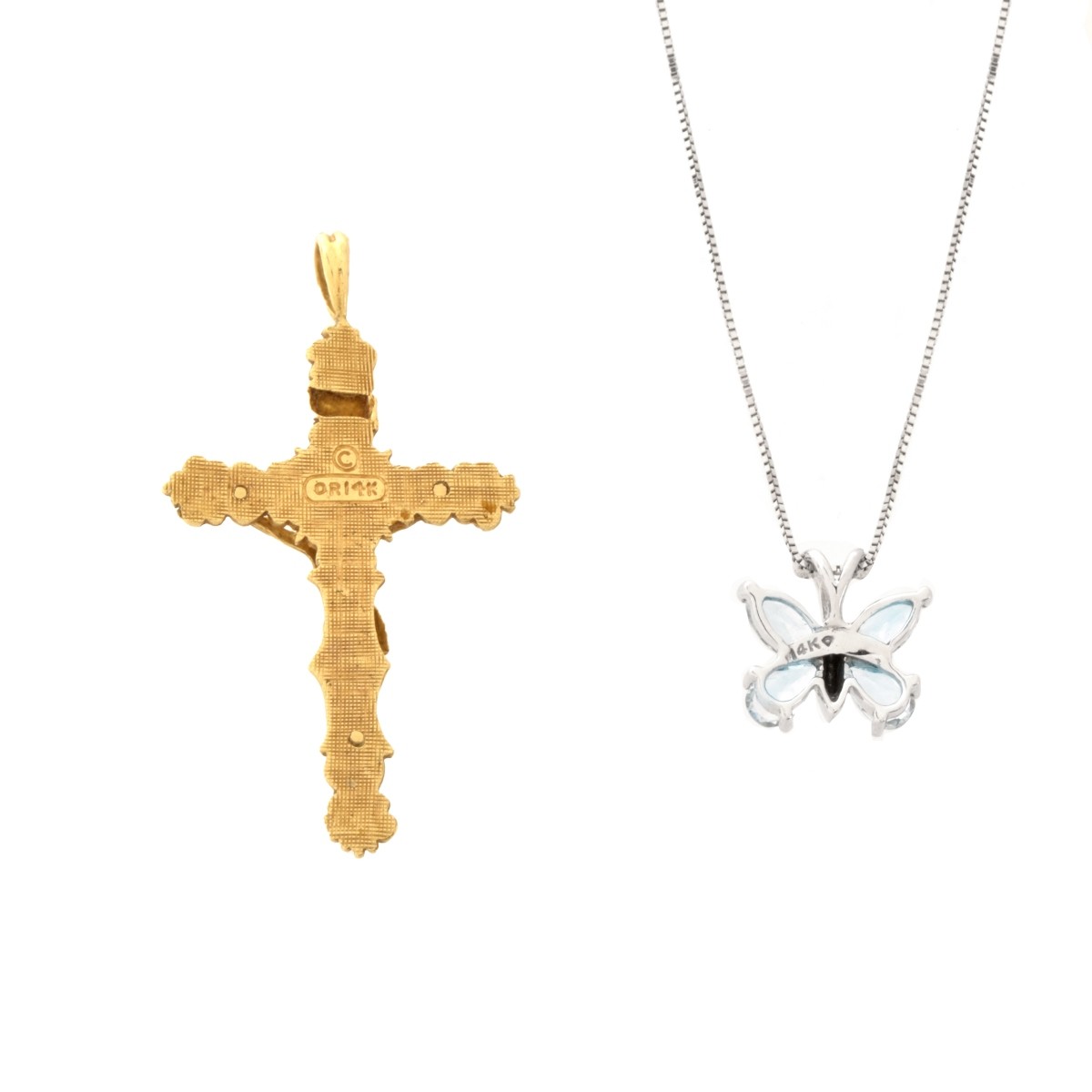 14K Necklace and Cross Pendant