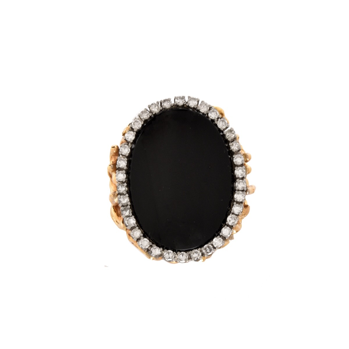 Diamond, Onyx and 14K Ring