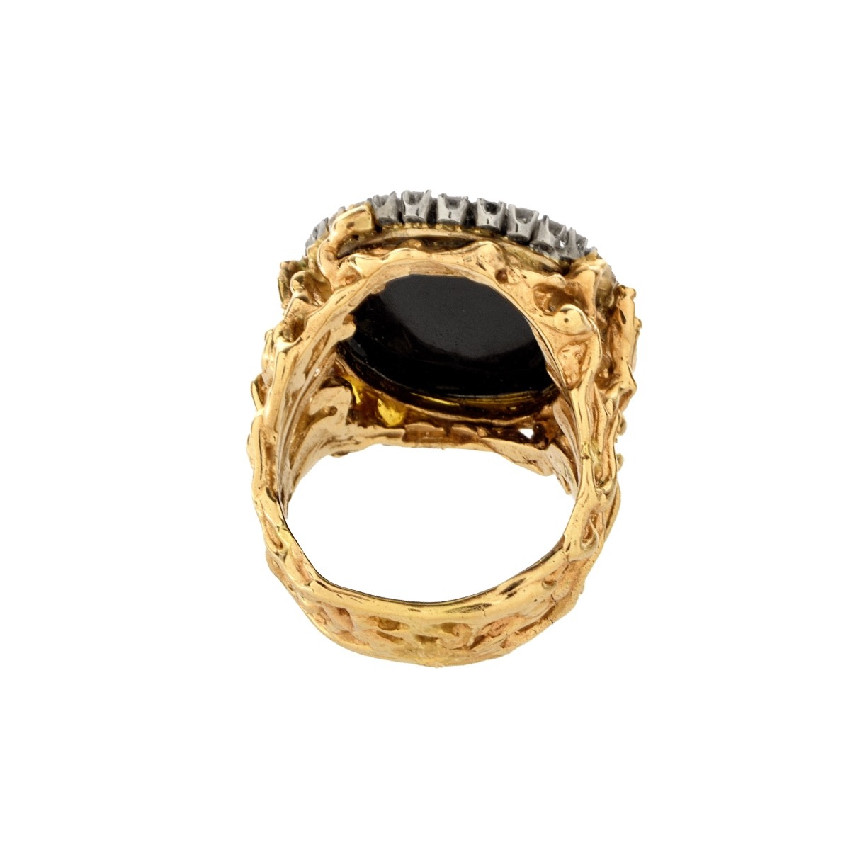 Diamond, Onyx and 14K Ring