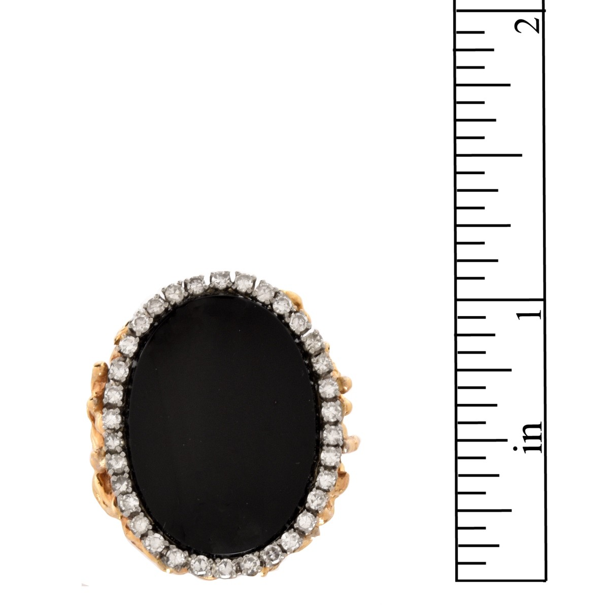 Diamond, Onyx and 14K Ring