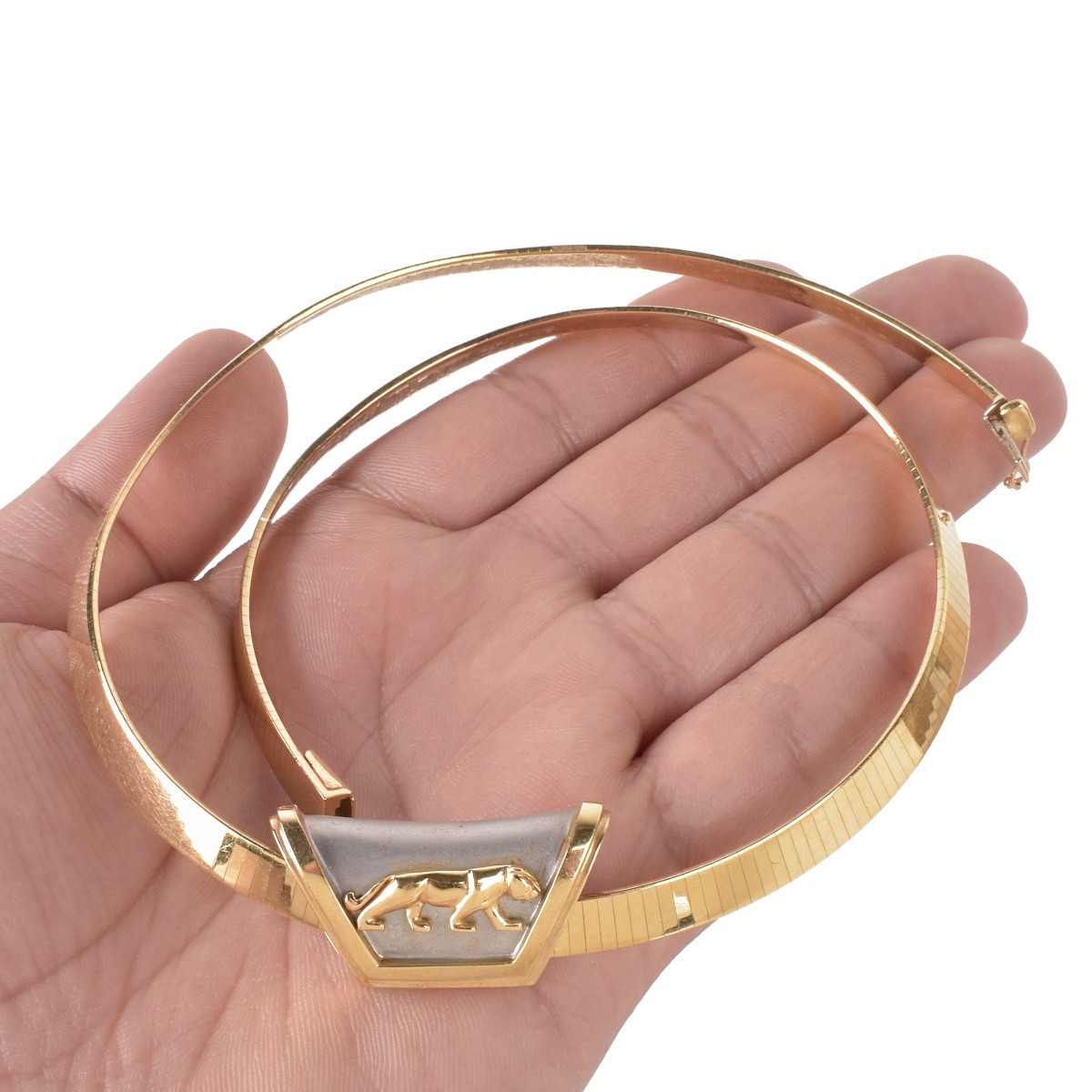 14K Omega Necklace with Pendant