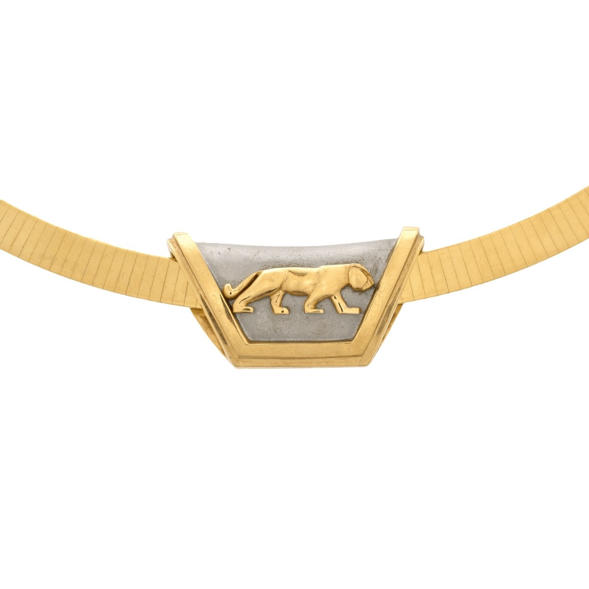 14K Omega Necklace with Pendant