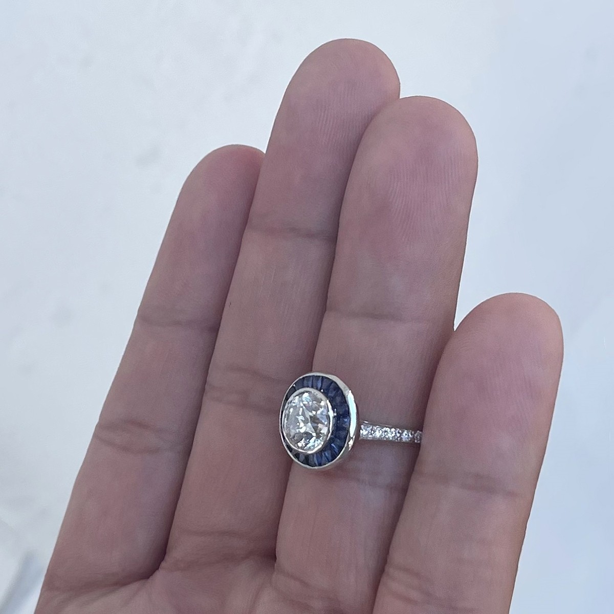 Diamond, Sapphire and 18K Ring