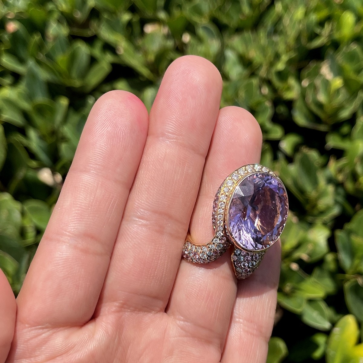 Kunzite and 18K Ring