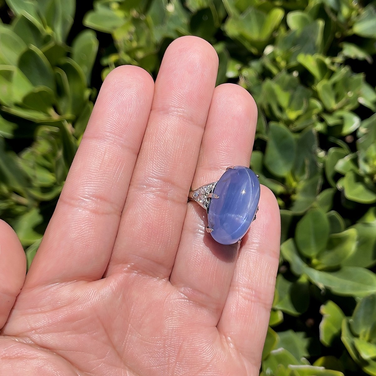 Sapphire, Diamond and 14K Ring