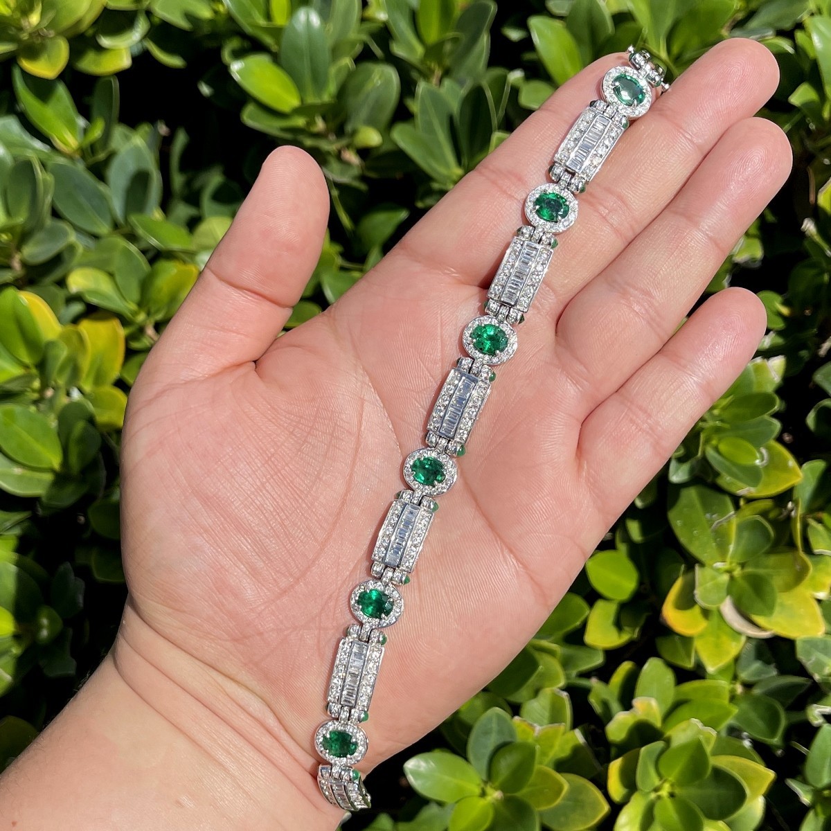 Emerald, Diamond and 18K Bracelet