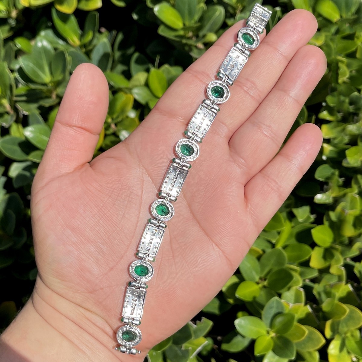 Emerald, Diamond and 18K Bracelet