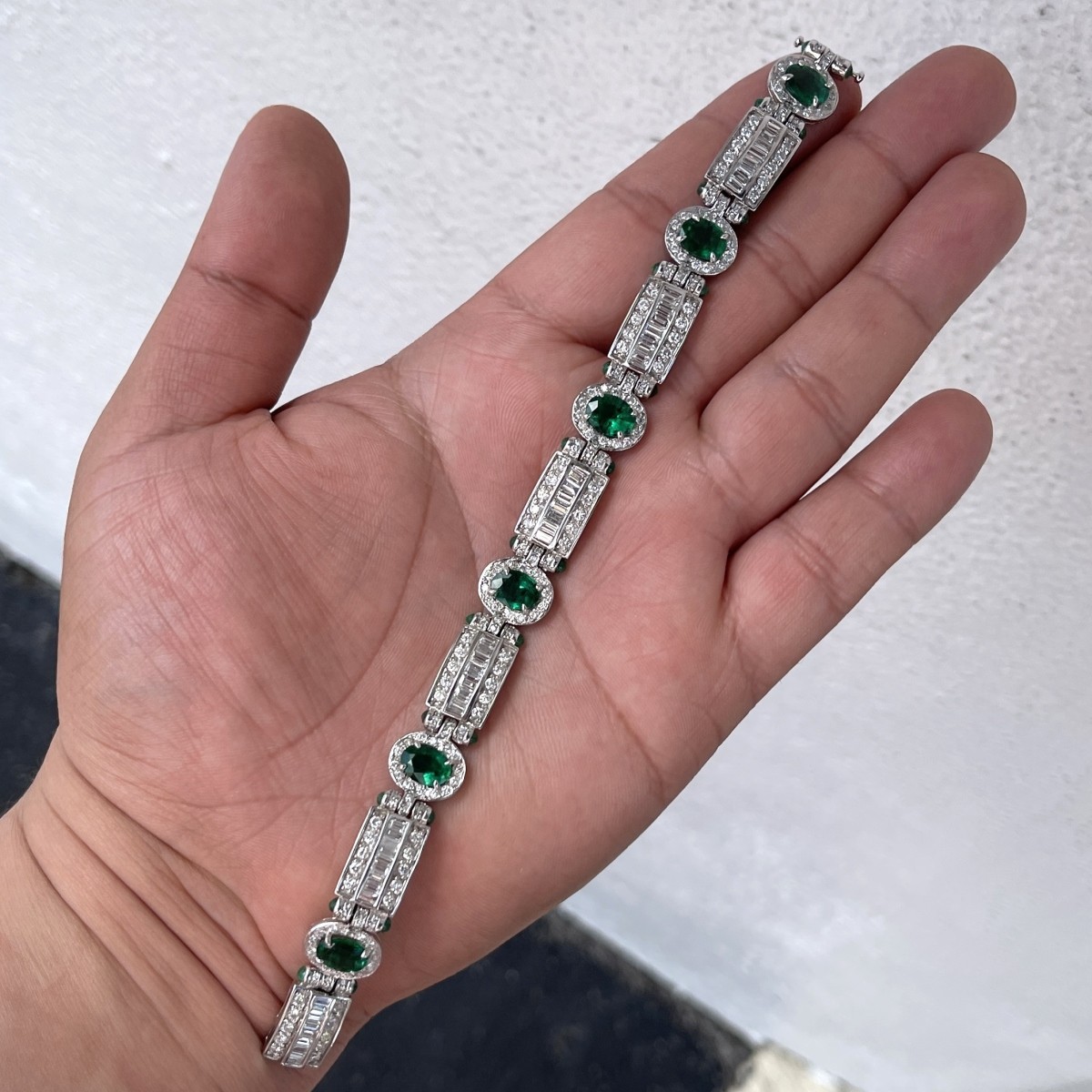 Emerald, Diamond and 18K Bracelet