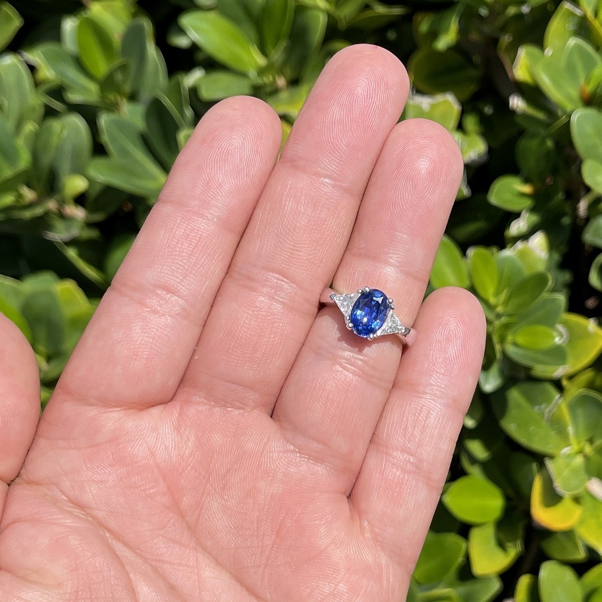 Sapphire, Diamond and 18K Ring.