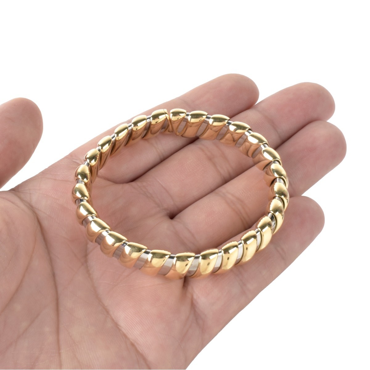 Bulgari 18K and Steel Tubogas Bracelet