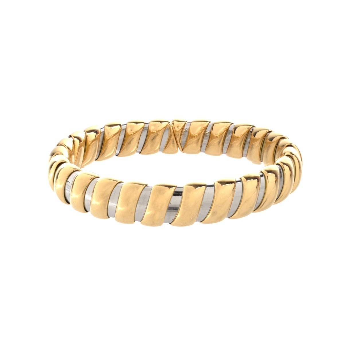 Bulgari 18K and Steel Tubogas Bracelet