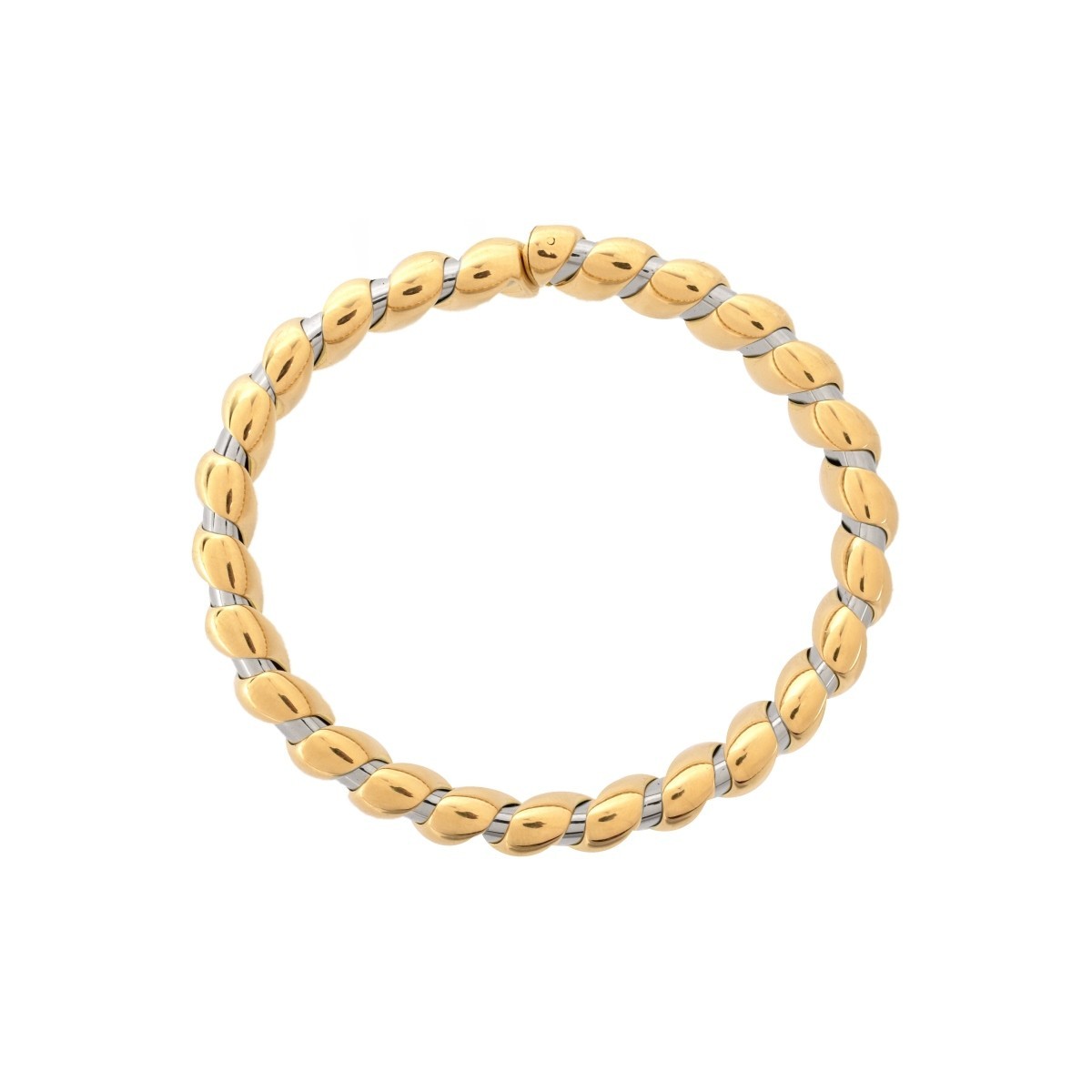 Bulgari 18K and Steel Tubogas Bracelet