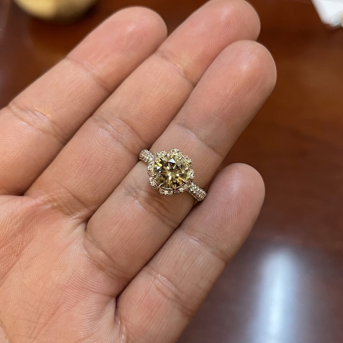 Fancy Diamond and 14K Ring