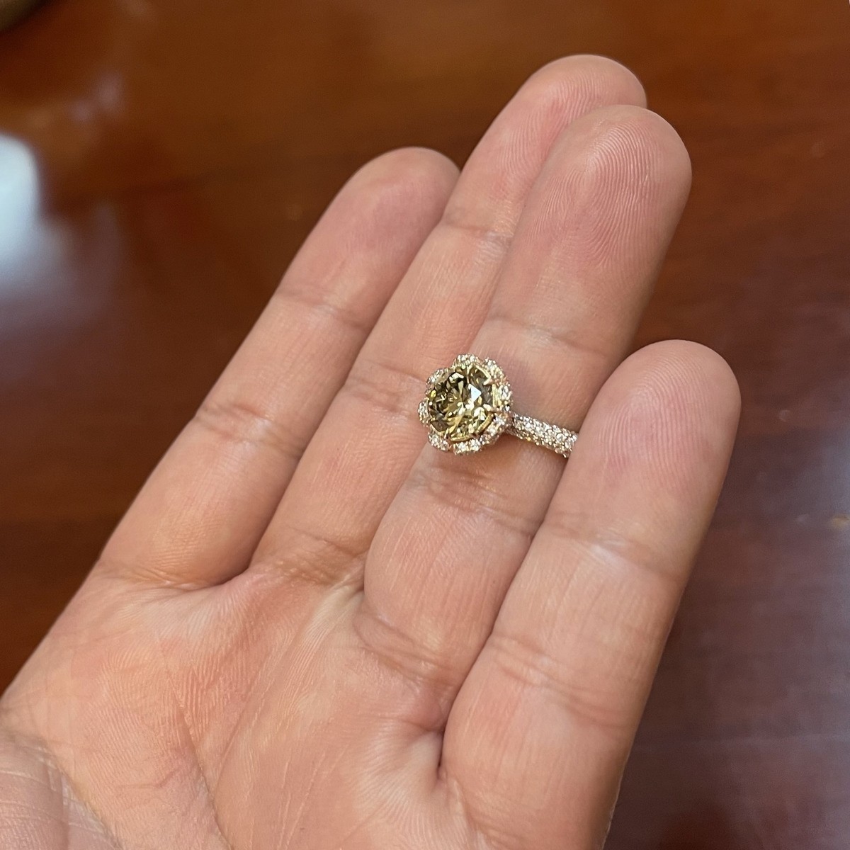 Fancy Diamond and 14K Ring