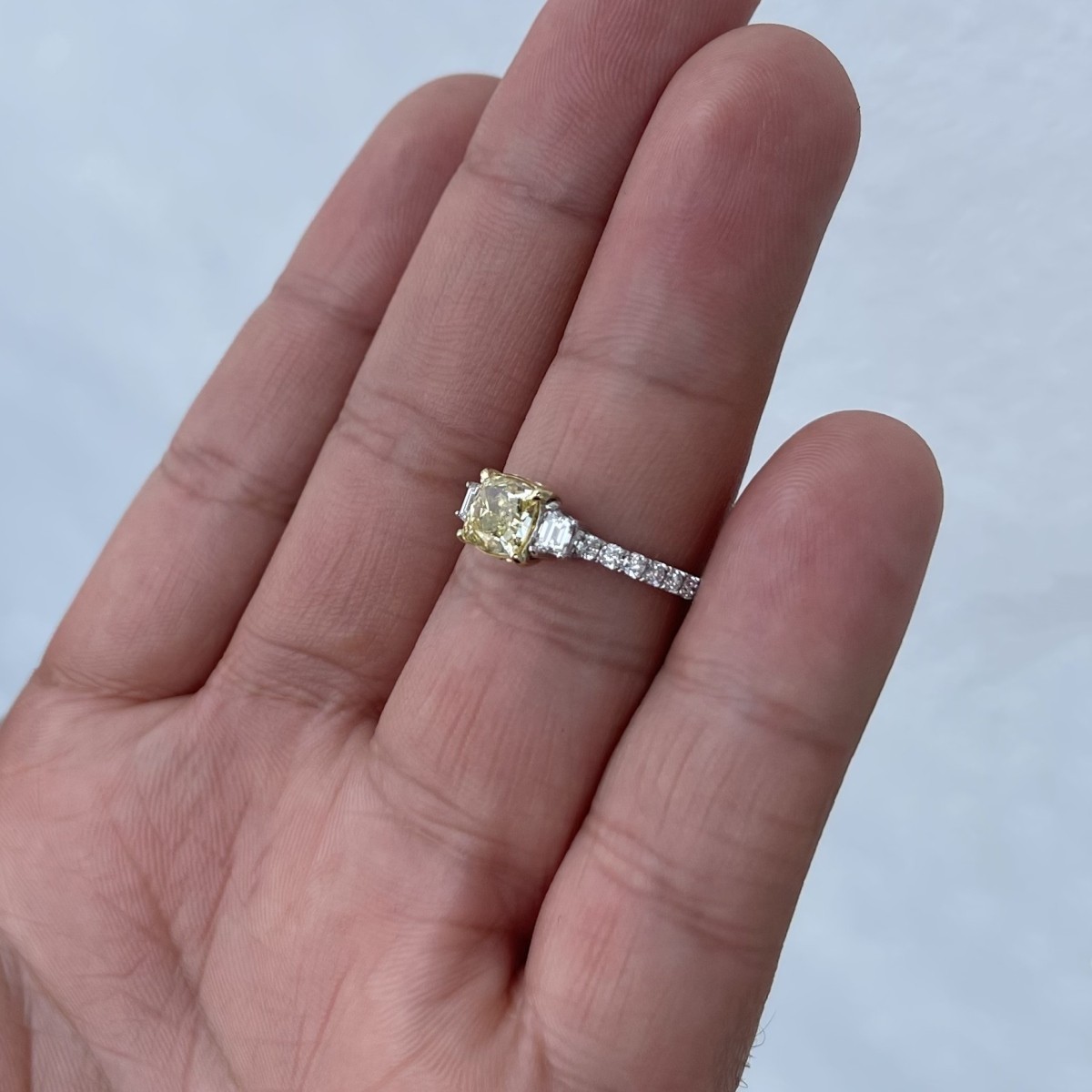 Fancy Diamond and 18K Ring