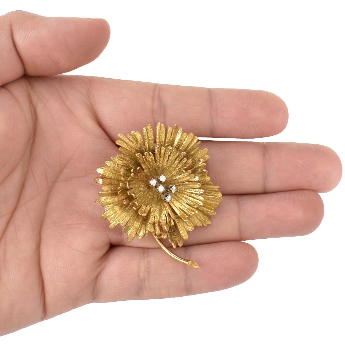 Diamond and 18K Brooch