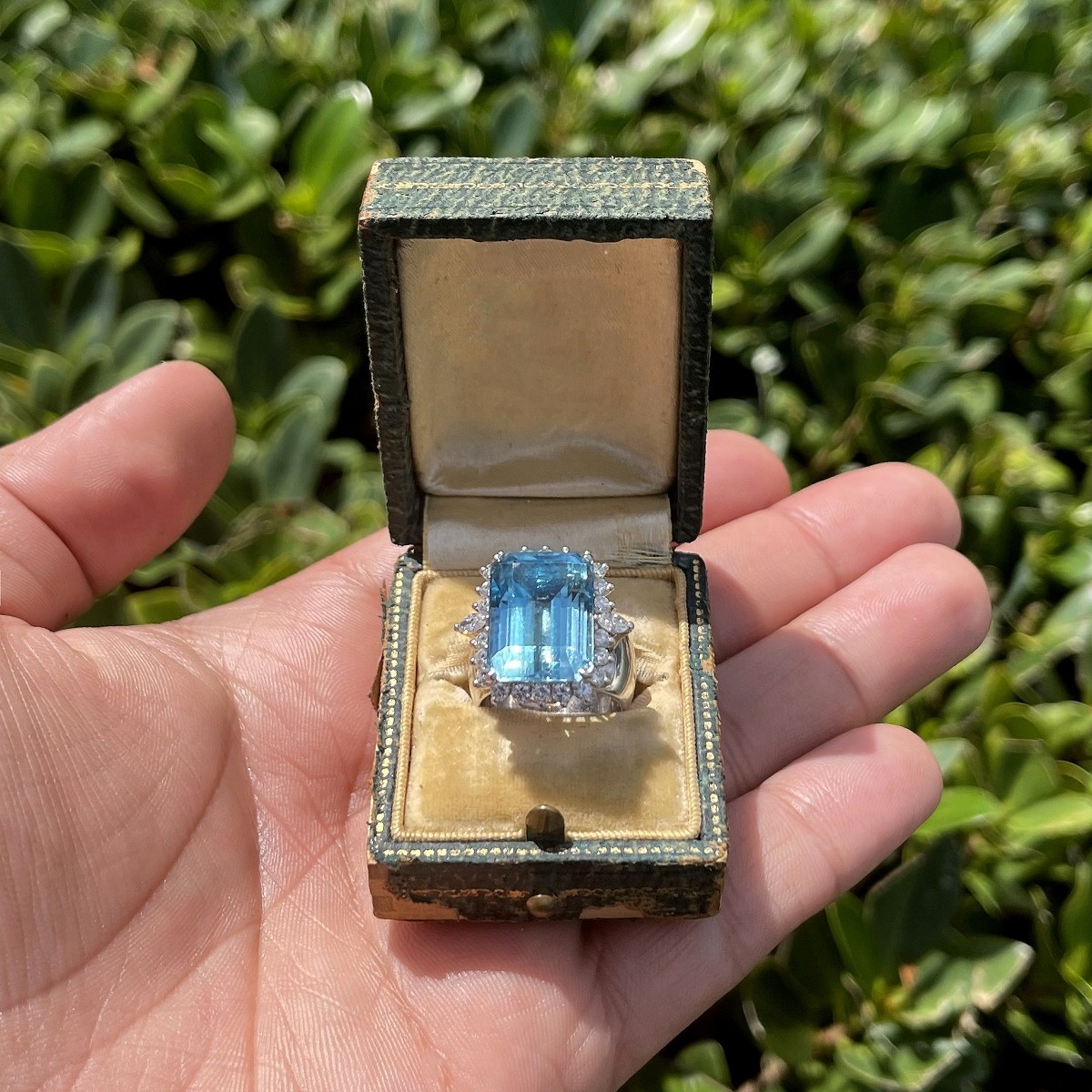 Aquamarine, Diamond and 14K Ring