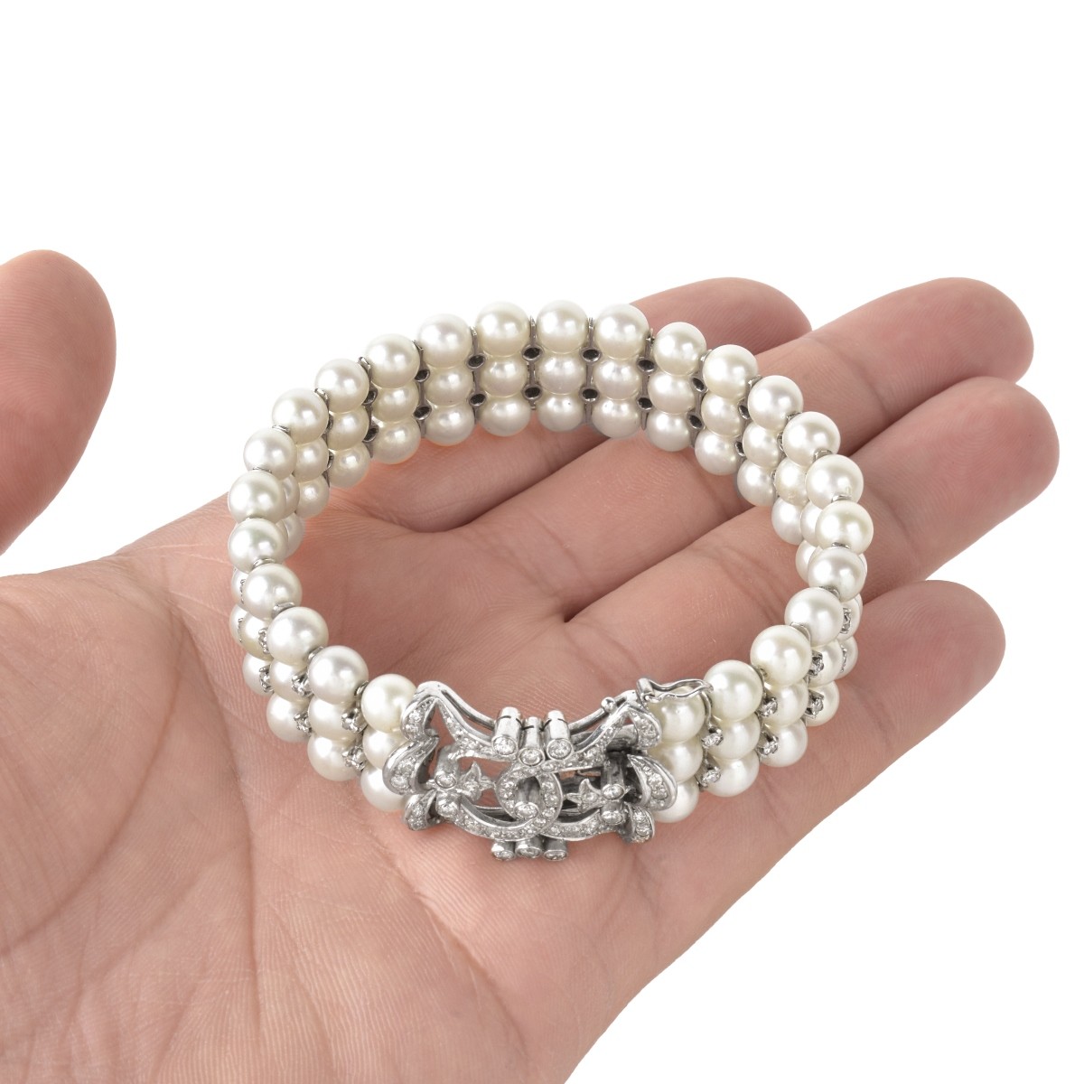 Diamond, Pearl and 18K Bracelet