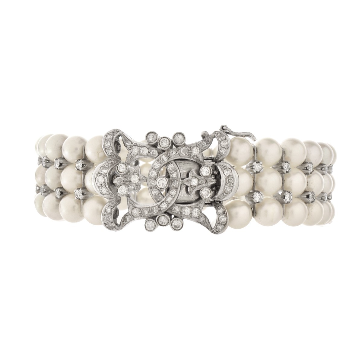 Diamond, Pearl and 18K Bracelet