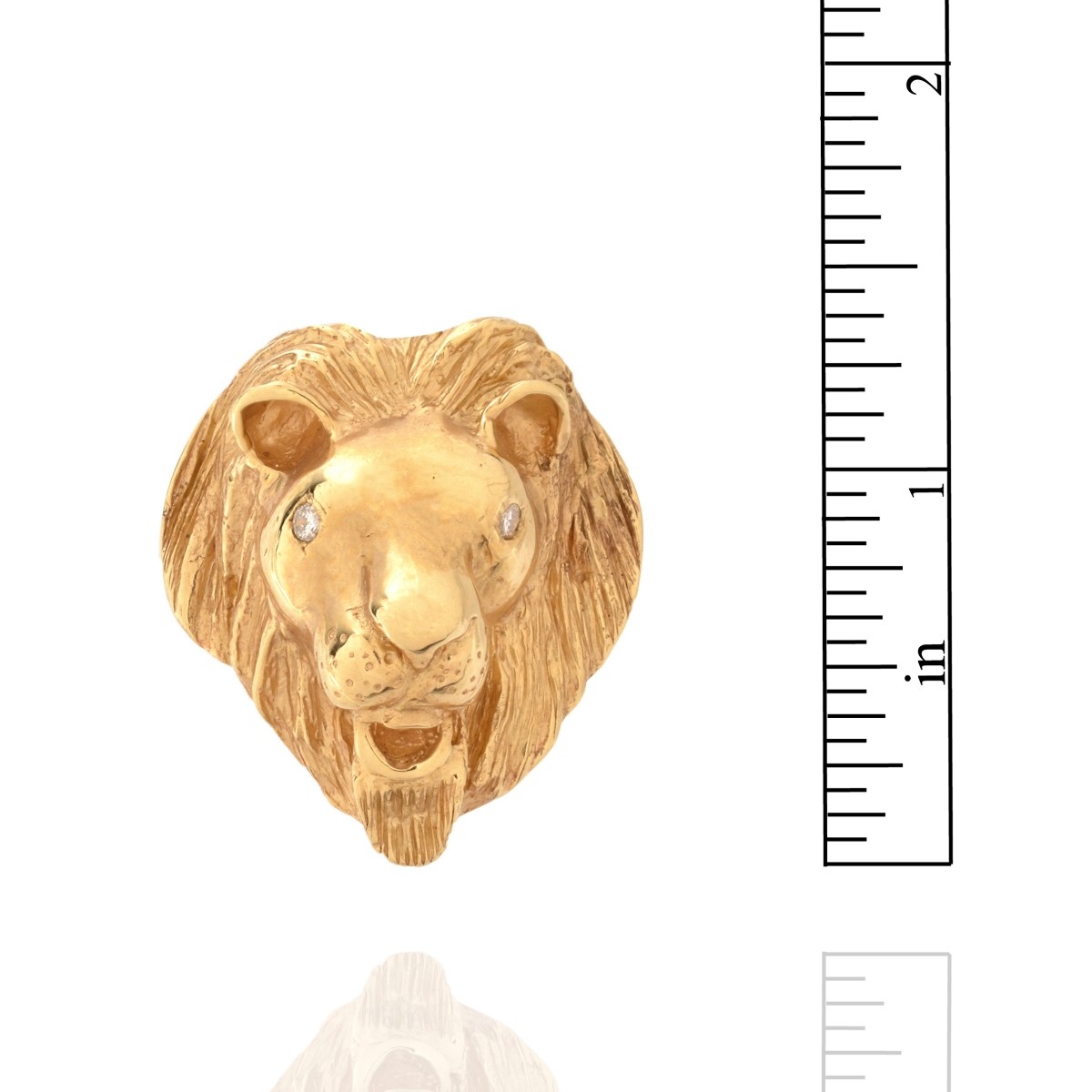 14K and Diamond Lion Brooch