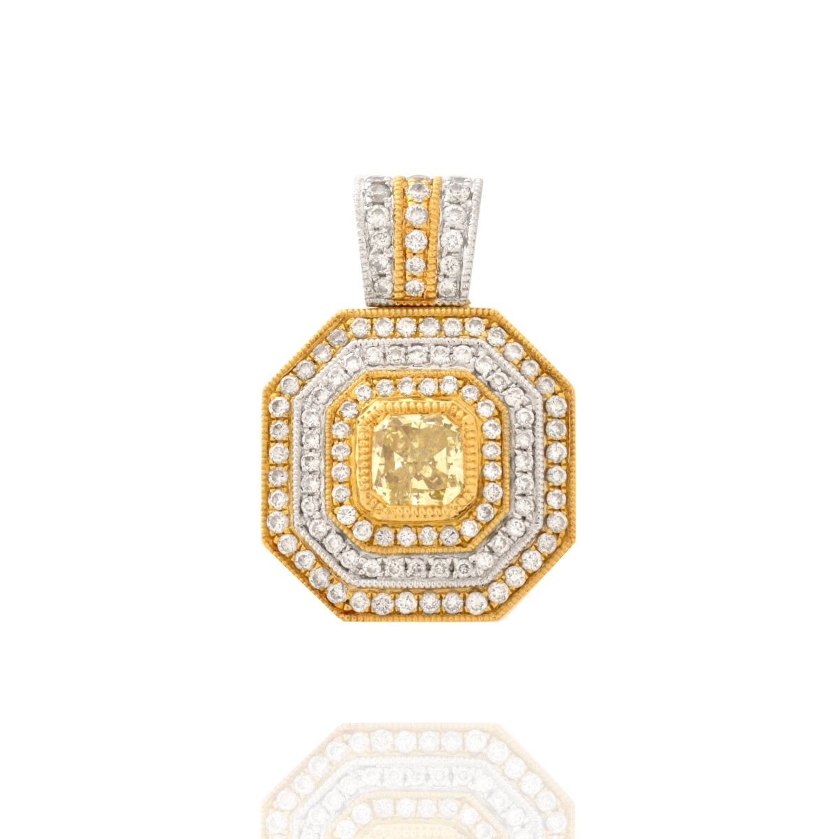 Fancy Diamond and 18K Pendant