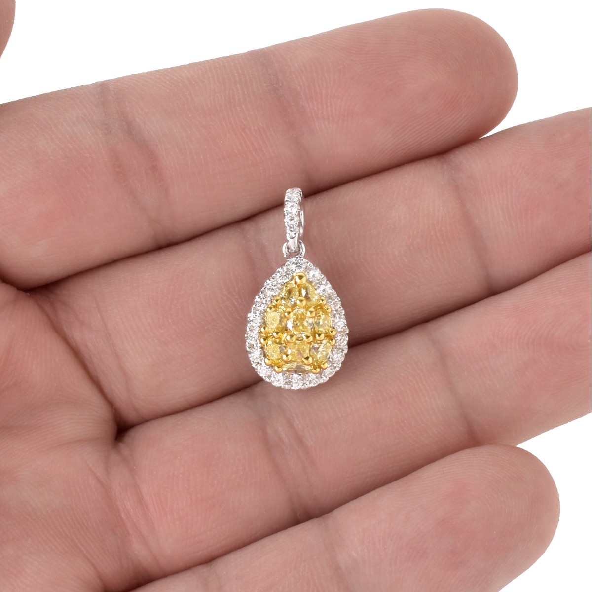 Fancy Diamond and 18K Pendant