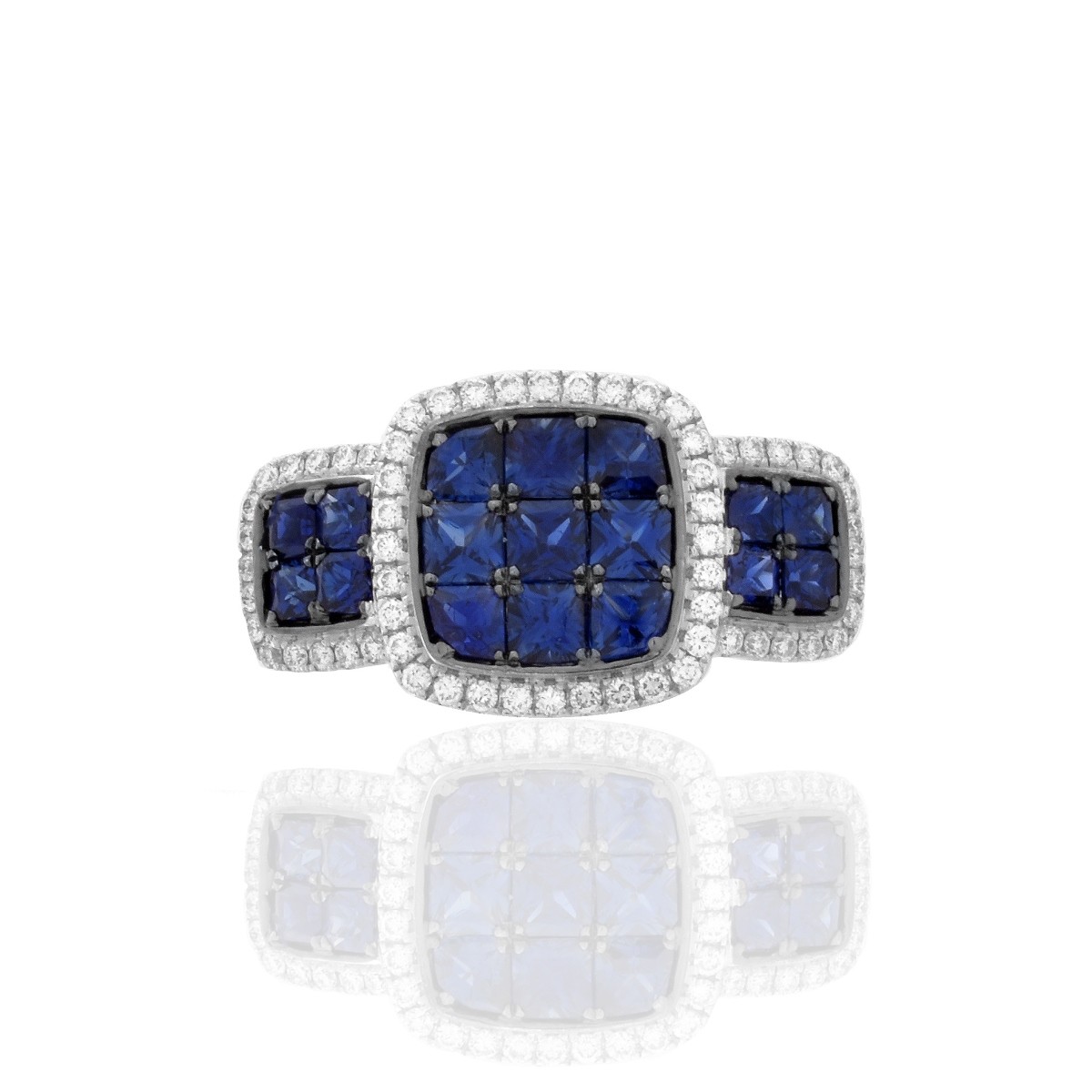 Sapphire, Diamond and 14K Ring