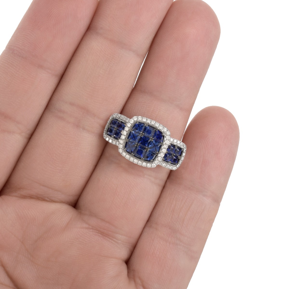 Sapphire, Diamond and 14K Ring