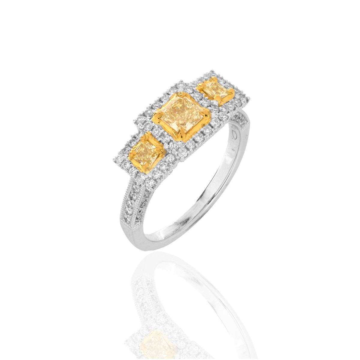 Fancy Yellow Diamond and 18K Ring