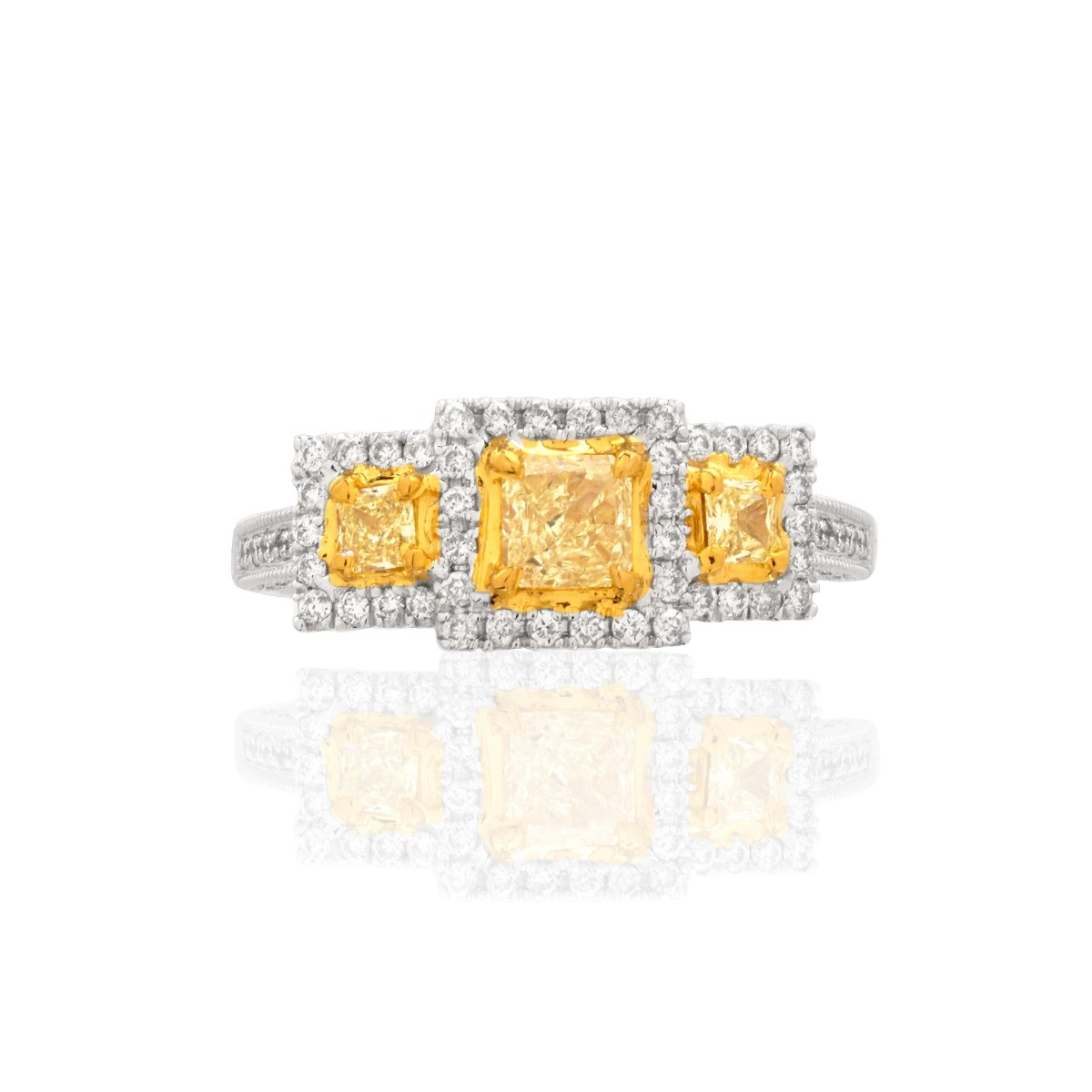 Fancy Yellow Diamond and 18K Ring