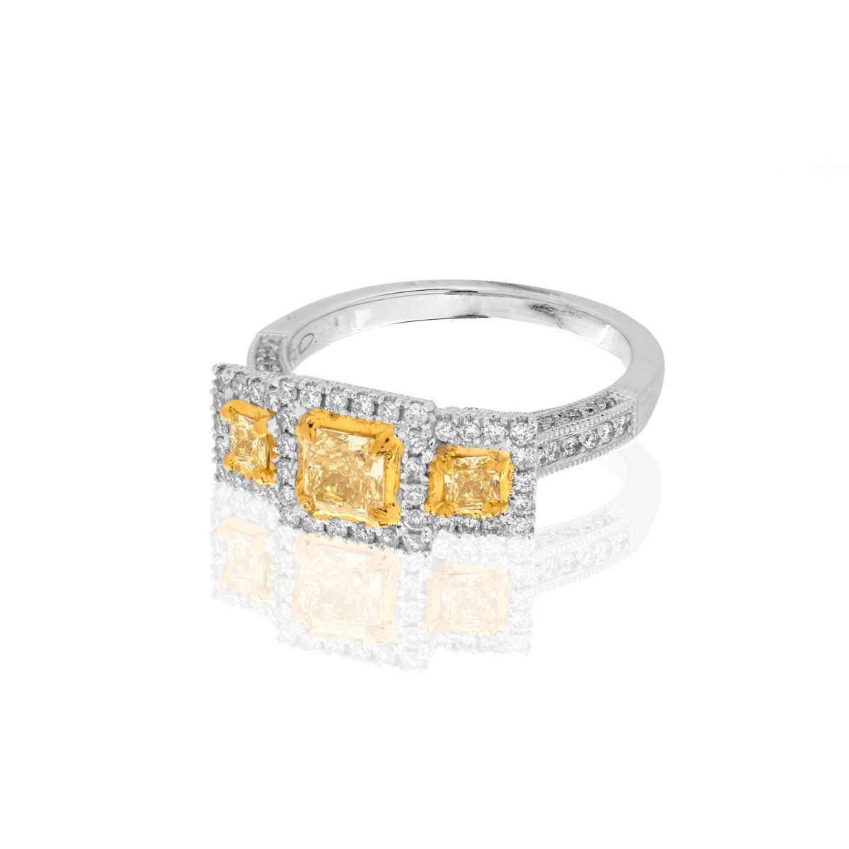 Fancy Yellow Diamond and 18K Ring