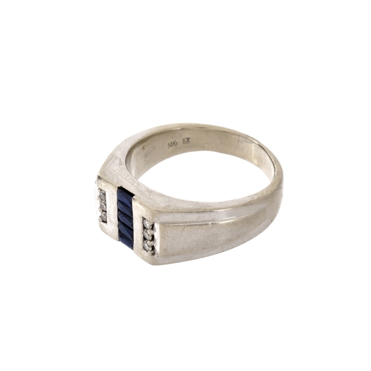 Sapphire, Diamond and 14K Ring